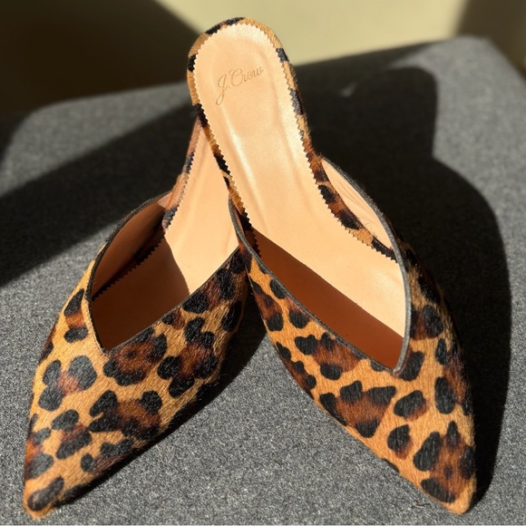 🐆 J.Crew Sophia Kitten Heels in Leopard Calf Hair | Size 9 - Picture 1 of 8